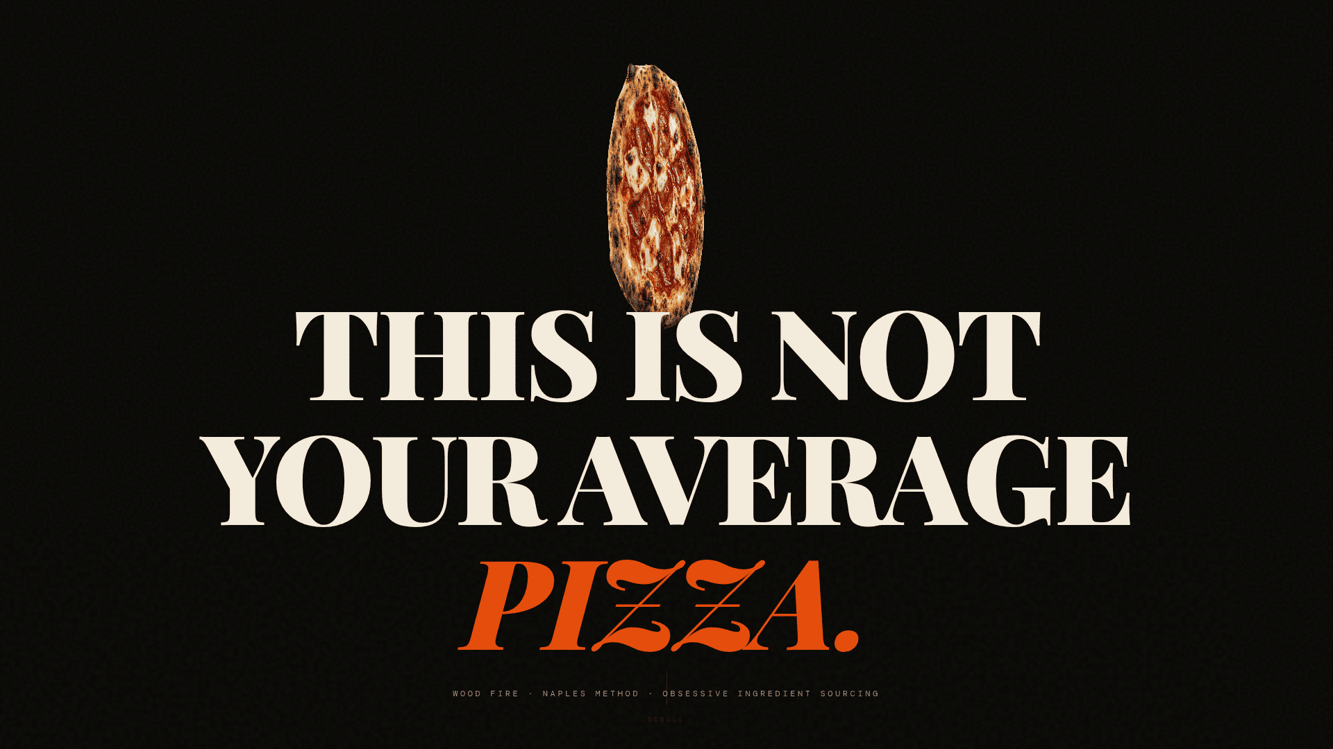 Disco Inferno Pizza restaurant concept site built in Lovable